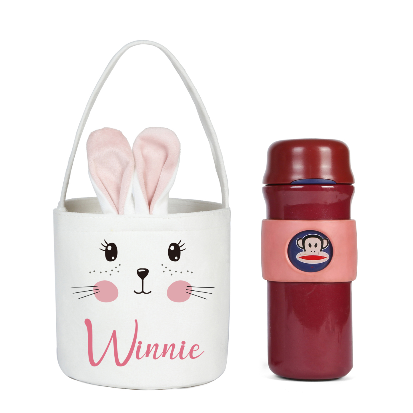 Personalised Bunny Tote Bag Custom Name Bucket Bag Bunny Basket Easter Gifts-Jessemade AU