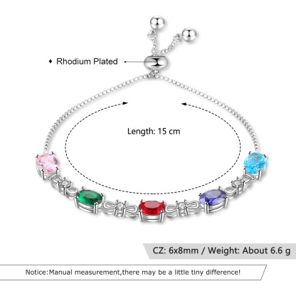 Personalised Bracelet With 5 Birthstones Gift For Her-Jessemade AU