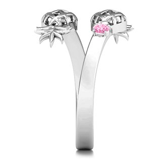 S925 Personalised Pineapple Ring With 2 Birthstones Engraved Names Ring Gift For Women-Jessemade AU