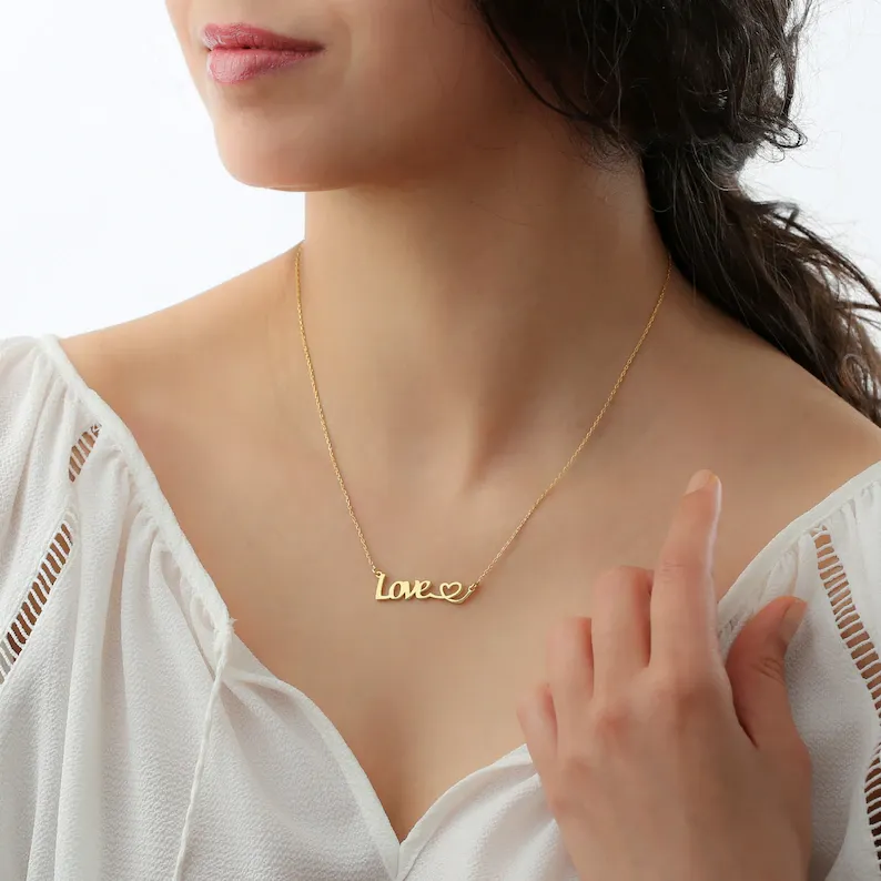 Personalised Heart Necklace Custom Names Necklace Gifts For Her-Jessemade AU