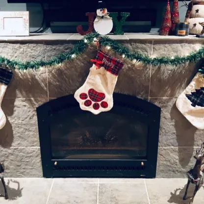 Christmas Dog Paw Stockings Personalised Name Stockings Decoration-Jessemade AU