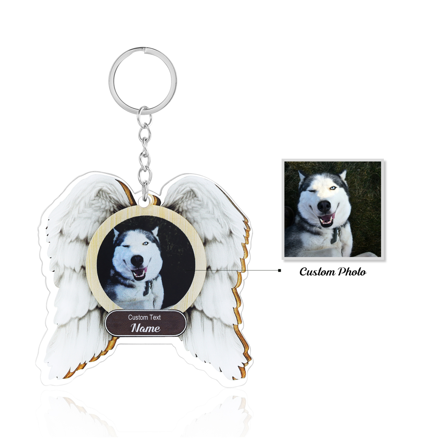Acrylic Pet Memorial Keychain Customised Name & Text & Photo Keychain Personalised Commemorative Gift-Jessemade AU