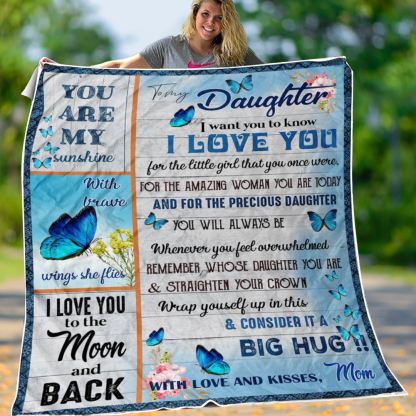 To My Daughter Straighten Your Crown Flannel Blanket-Jessemade AU