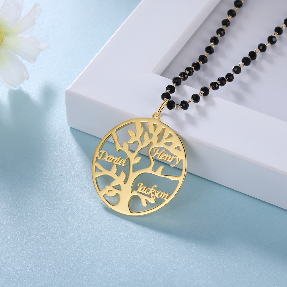 Personalised Family Tree Necklace Custom 3 Names Necklace Gift For Mother-Jessemade AU