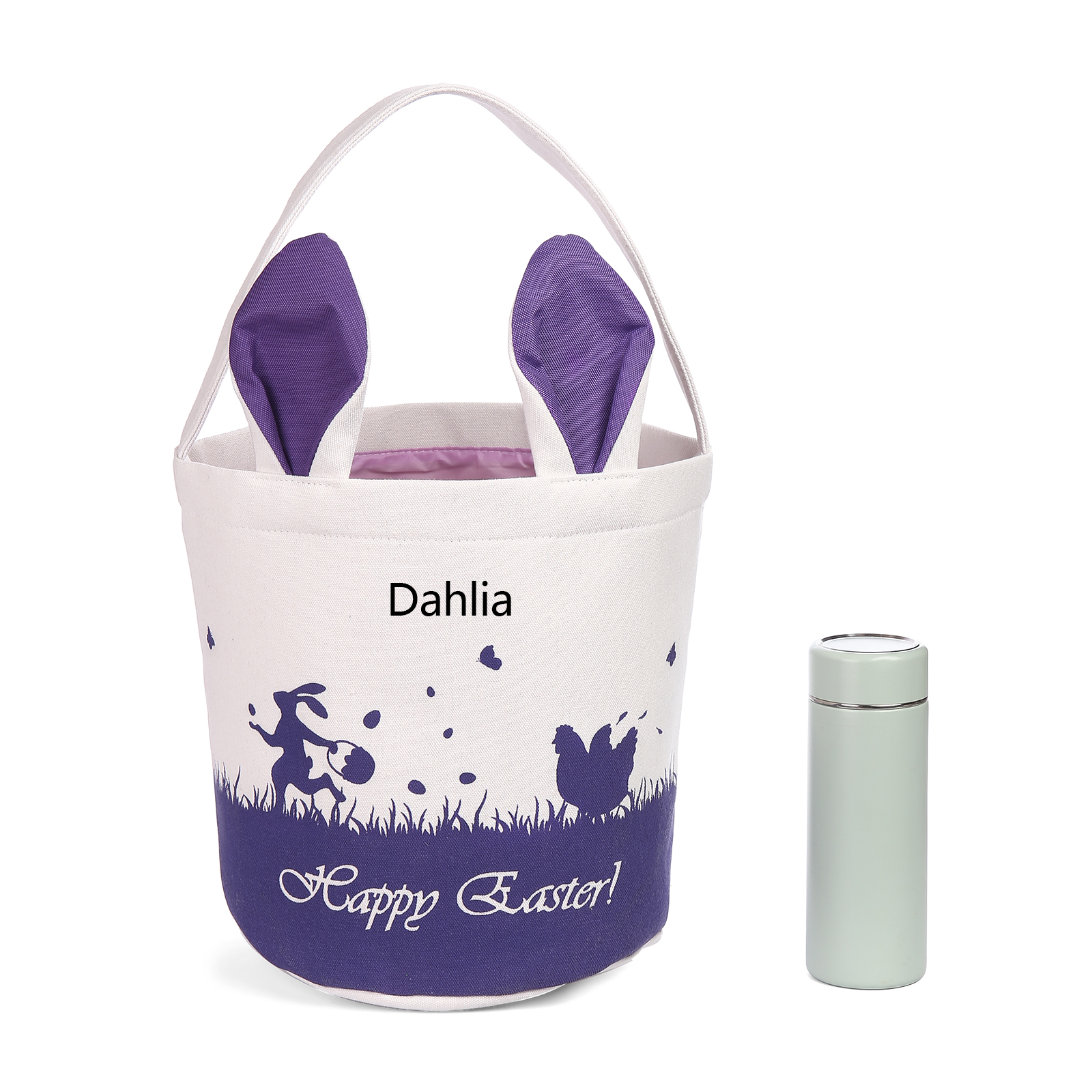 Personalised Bunny Tote Bag Customised with Name Bunny Bucket Bag Easter Gifts-Jessemade AU