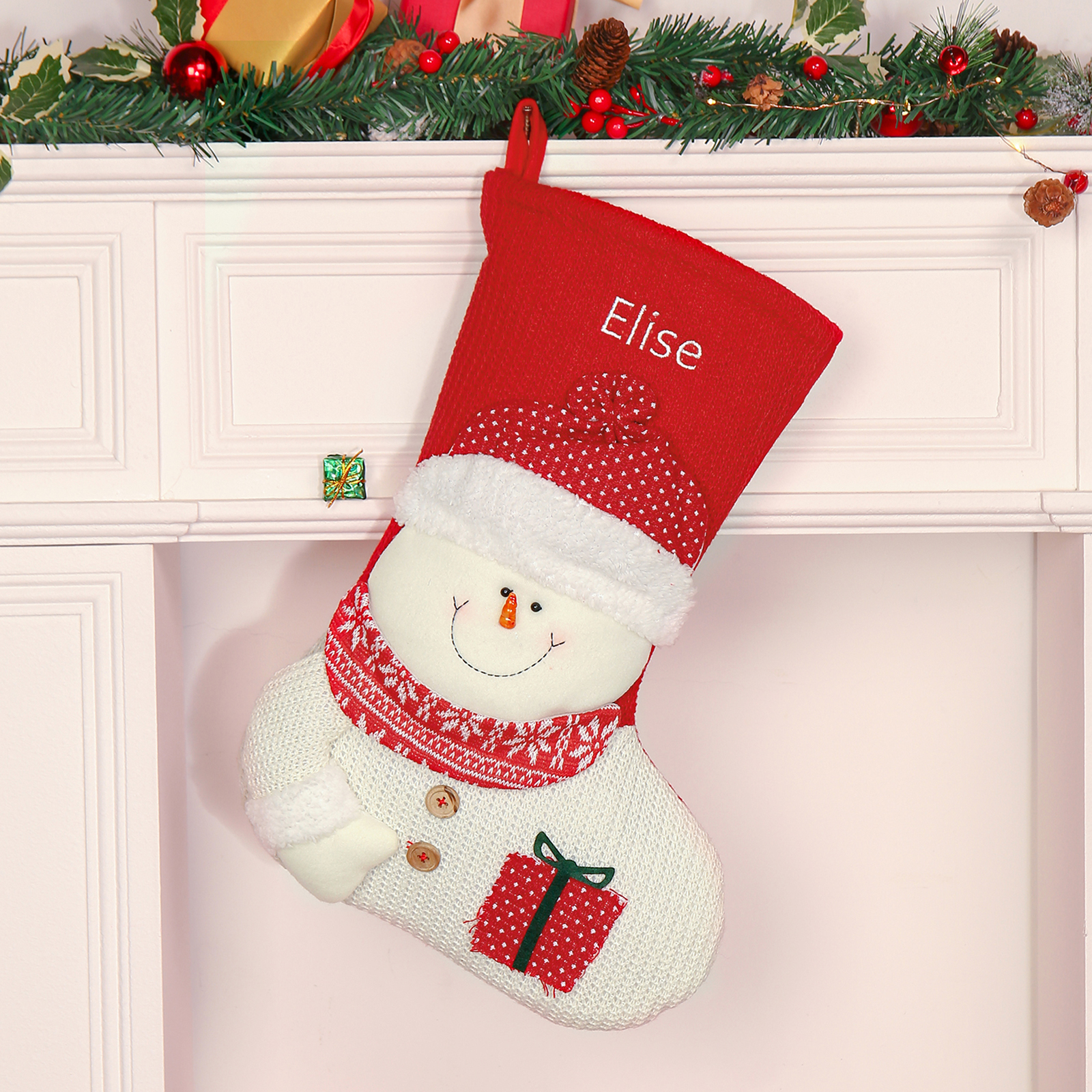 Personalised Christmas Stockings Ornaments Custom 1 Name Christmas Socks Gifts for Family Friends-Jessemade AU