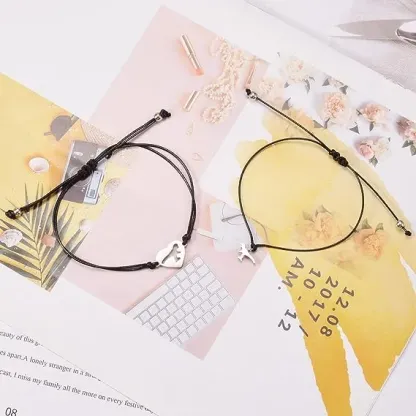 2 Pcs Back to school Love Dinosaur Combination Bracelet Set, Adjustable Bracelets Gift With Gift Card Set For Kids-Jessemade AU