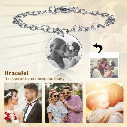 Personalised Heart Photo Locket Bracelet Custom Photo Bracelet Gifts For Her-Jessemade AU