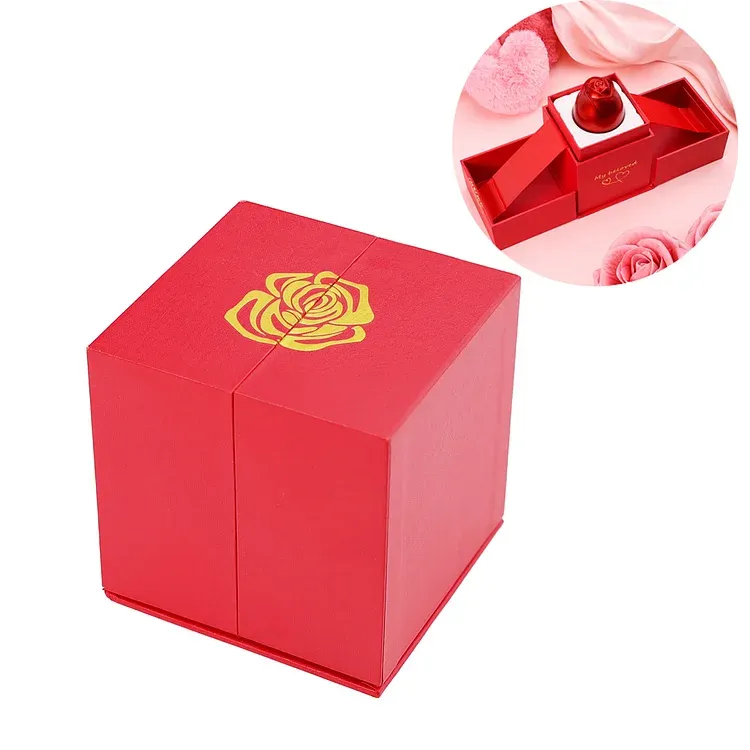 Rose Ring Box Red Jewelry Gift Box Ring Packaging Box-Jessemade AU