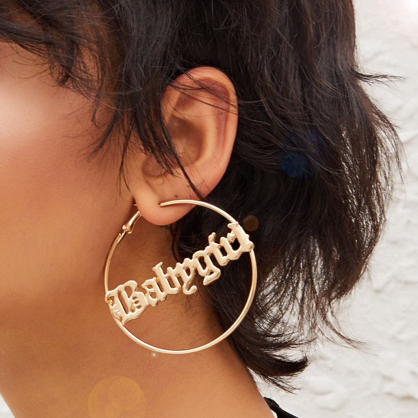Personalised Name Hoop Earrings Gifts for Her-Jessemade AU