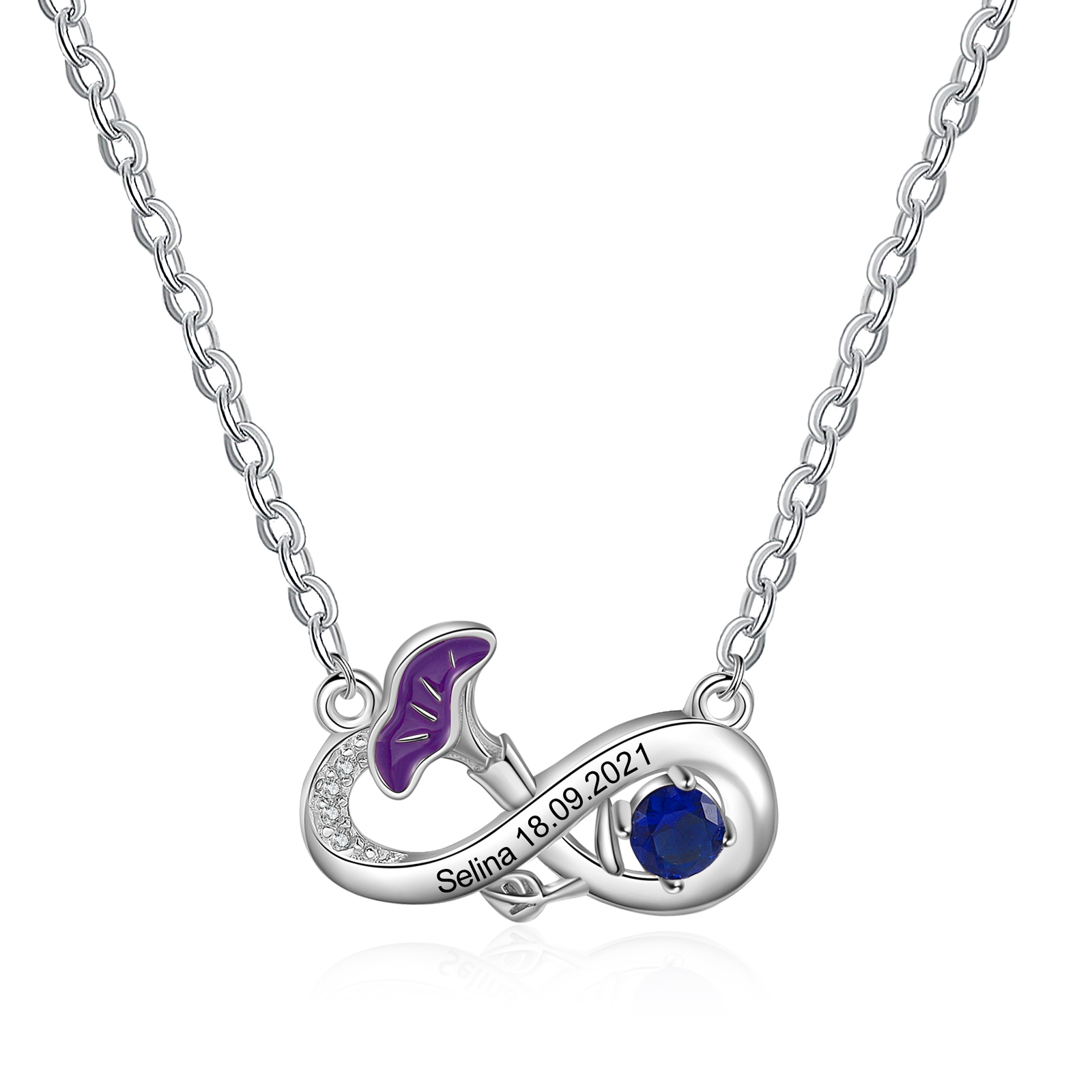 Personalised September Birthflower Necklace With Birthstone Gift For Women-Jessemade AU