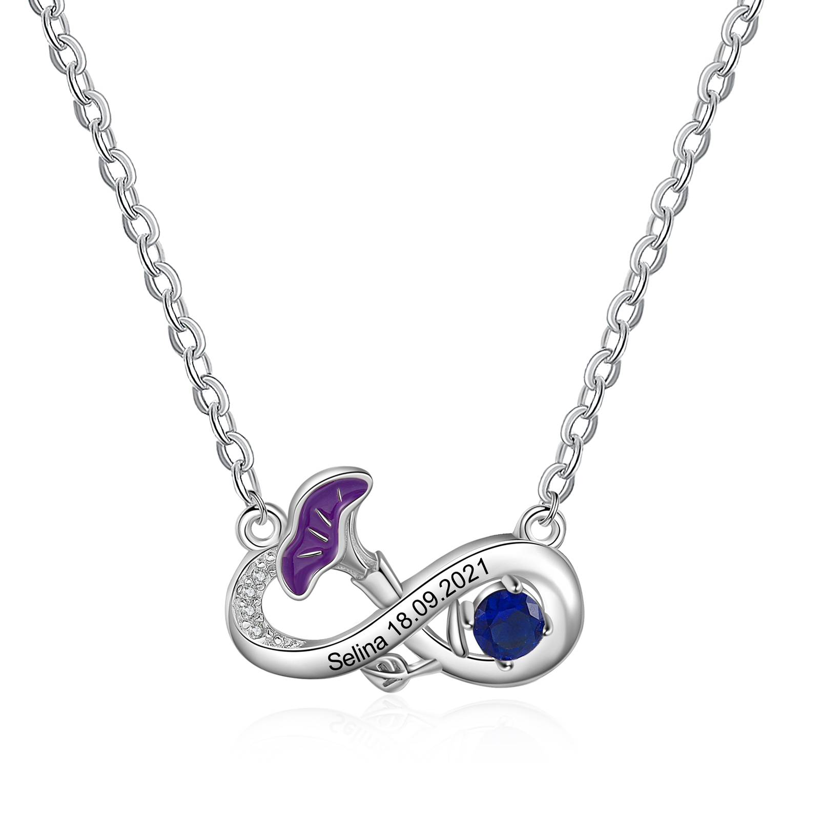 Personalised September Birthflower Necklace With Birthstone Gift For Women-Jessemade AU