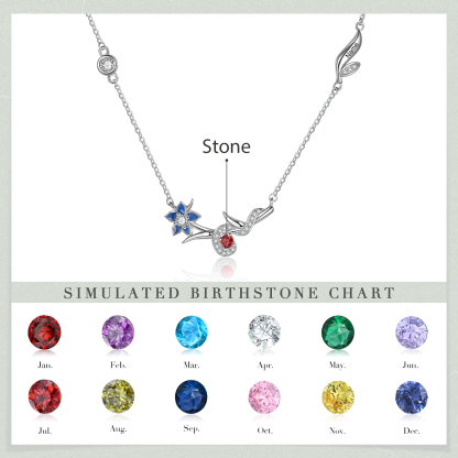 Personalised July Birthflower Necklace With Birthstone Best Gift For Her-Jessemade AU