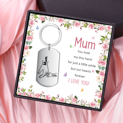 2 Names - Personalised Name Keychain Holding Hands Keychain Mother's Day Gifts For Grandma/Mother-Jessemade AU