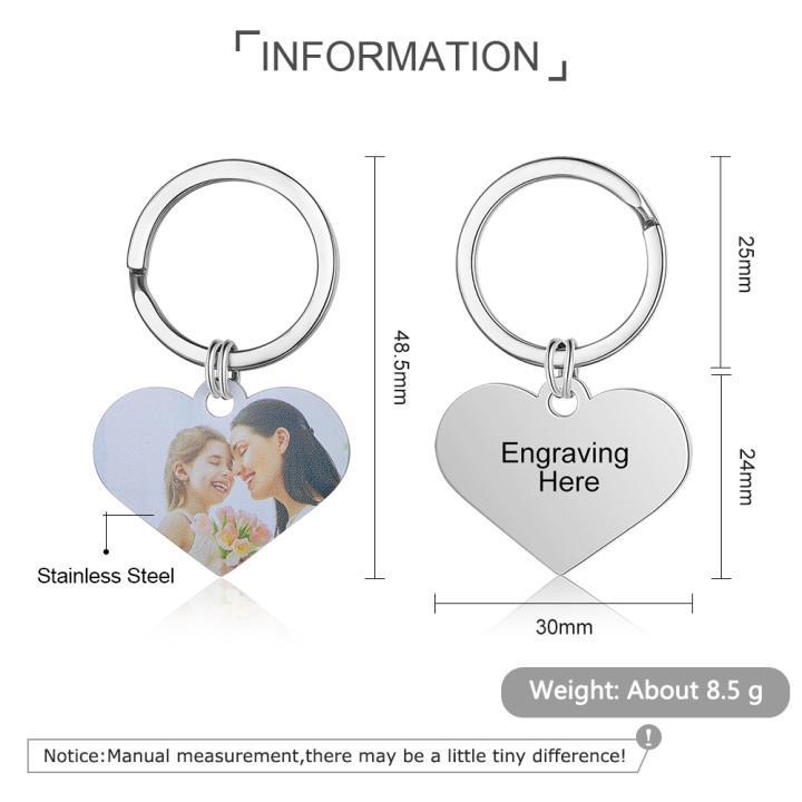 Personalised Keychain Engraved Photo Keychain Gifts For Her-Jessemade AU