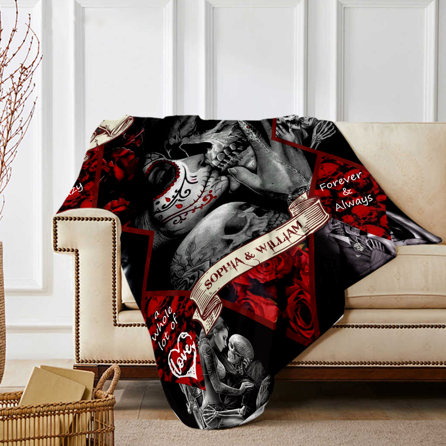 Personalised Couple Blanket Customised 2 Names Blanket Valentine's Day Anniversary Gift for Couples-Jessemade AU