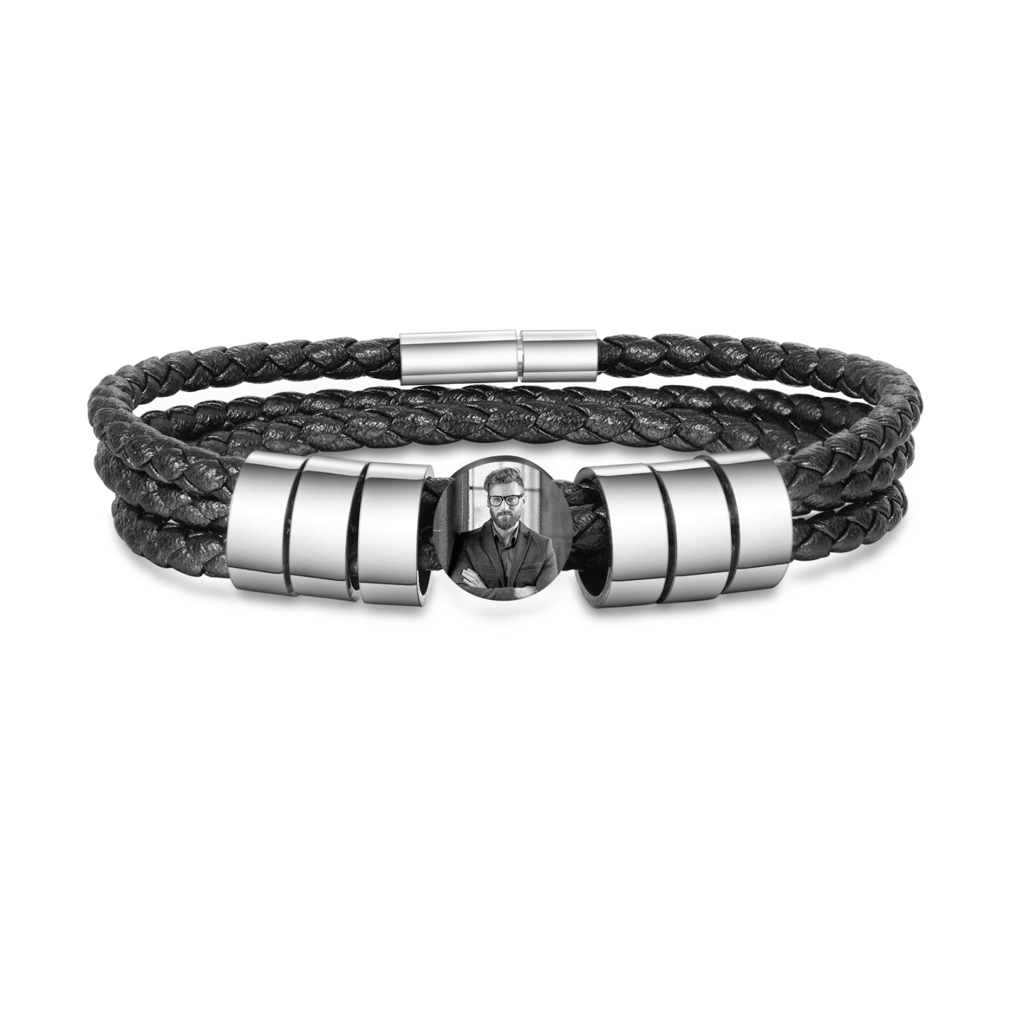 Personalised Photo Bracelet with 6 Names Leather Bracelet Beaded Wrap Bracelet-Jessemade AU