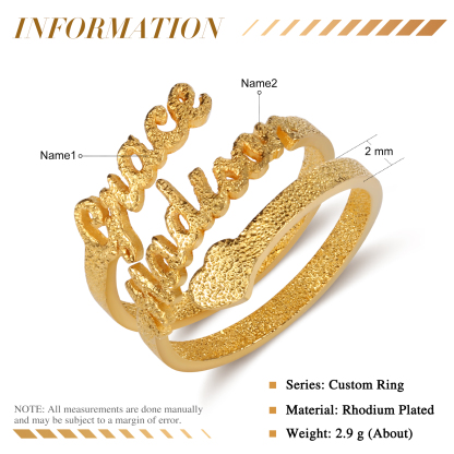 Personalised Family Name Ring Custom 2 Names Gifts For Women-Jessemade AU