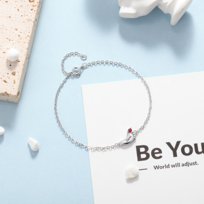 Personalised Baby Feet Keychain With 1 Birthstones Engraved names Keychain Gifts For Mother-Jessemade AU