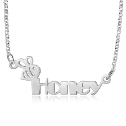 Personalised Name Necklace Custom Name Honey Bees Necklace for Kids-Jessemade AU