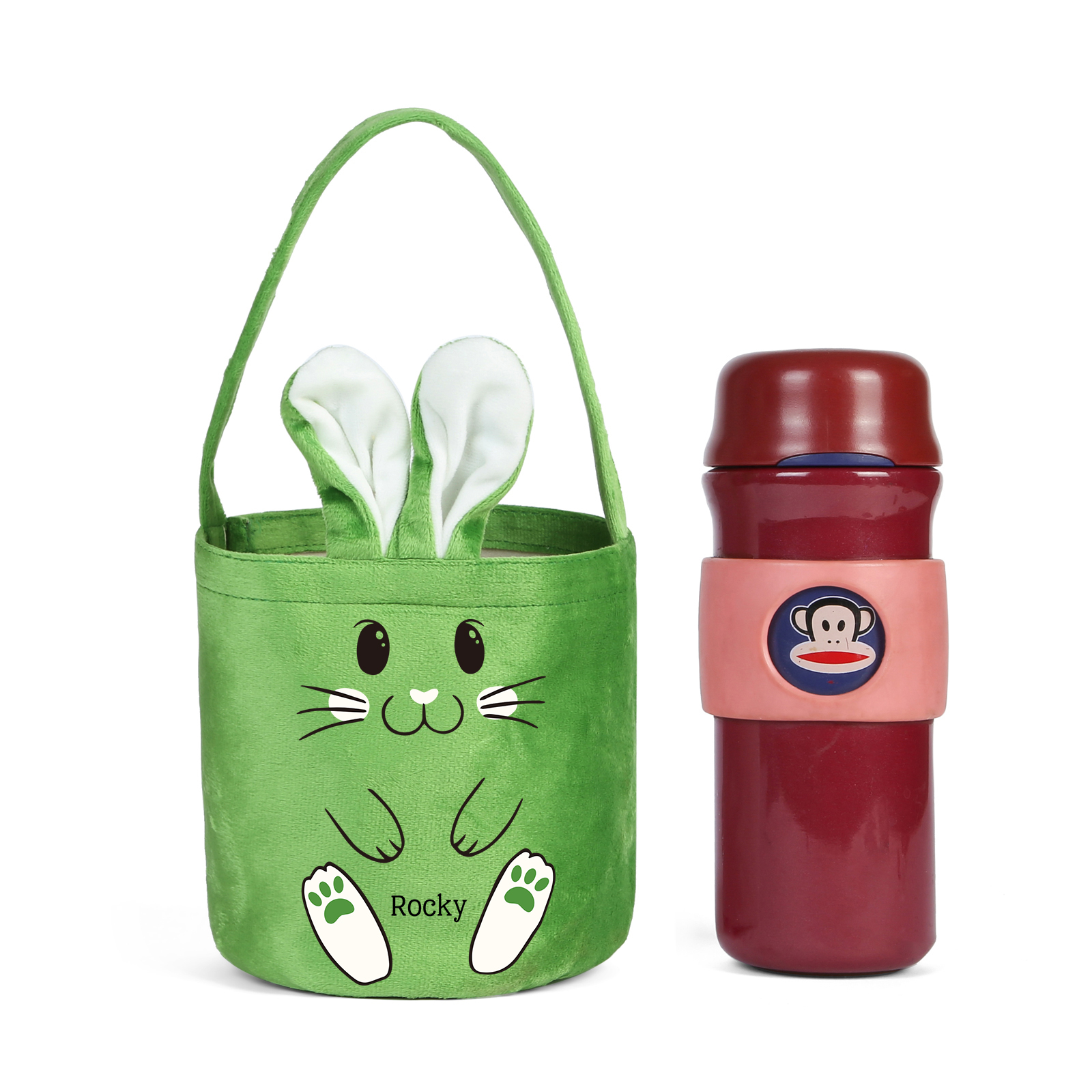 Personalised Bunny Tote Bag Customised With Name Bucket Bag Bunny Basket Easter Gifts-Jessemade AU