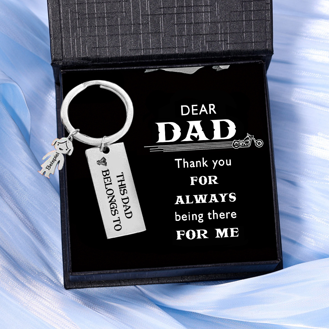 1 Name-Personalised 1 Child's Name Keychain-To My Dad-Gift Box Gift Card Set-Jessemade AU