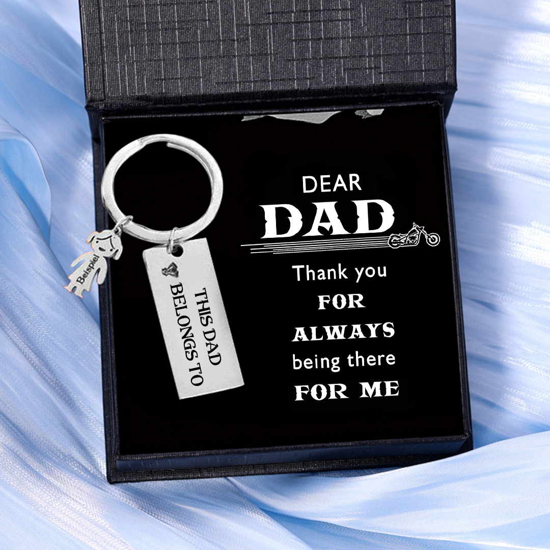 1 Name-Personalised 1 Child's Name Keychain-To My Dad-Gift Box Gift Card Set-Jessemade AU