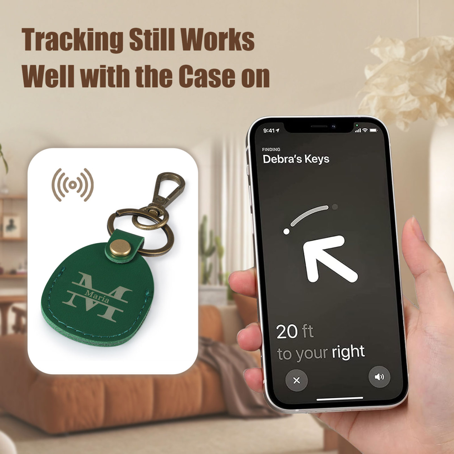 Personalised Name & Letter Keychain AirTag Protective Case Leather Keychain Gift for Him/Her-Jessemade AU