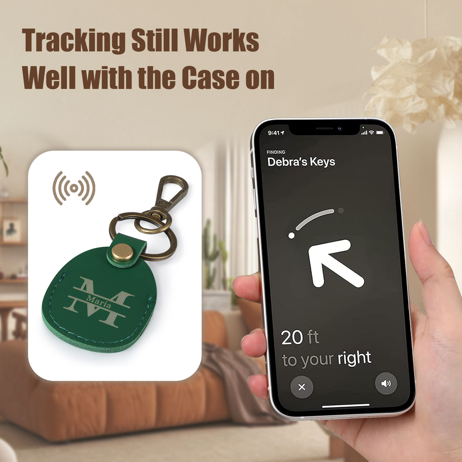 Personalised Name & Letter Keychain AirTag Protective Case Leather Keychain Gift for Him/Her-Jessemade AU