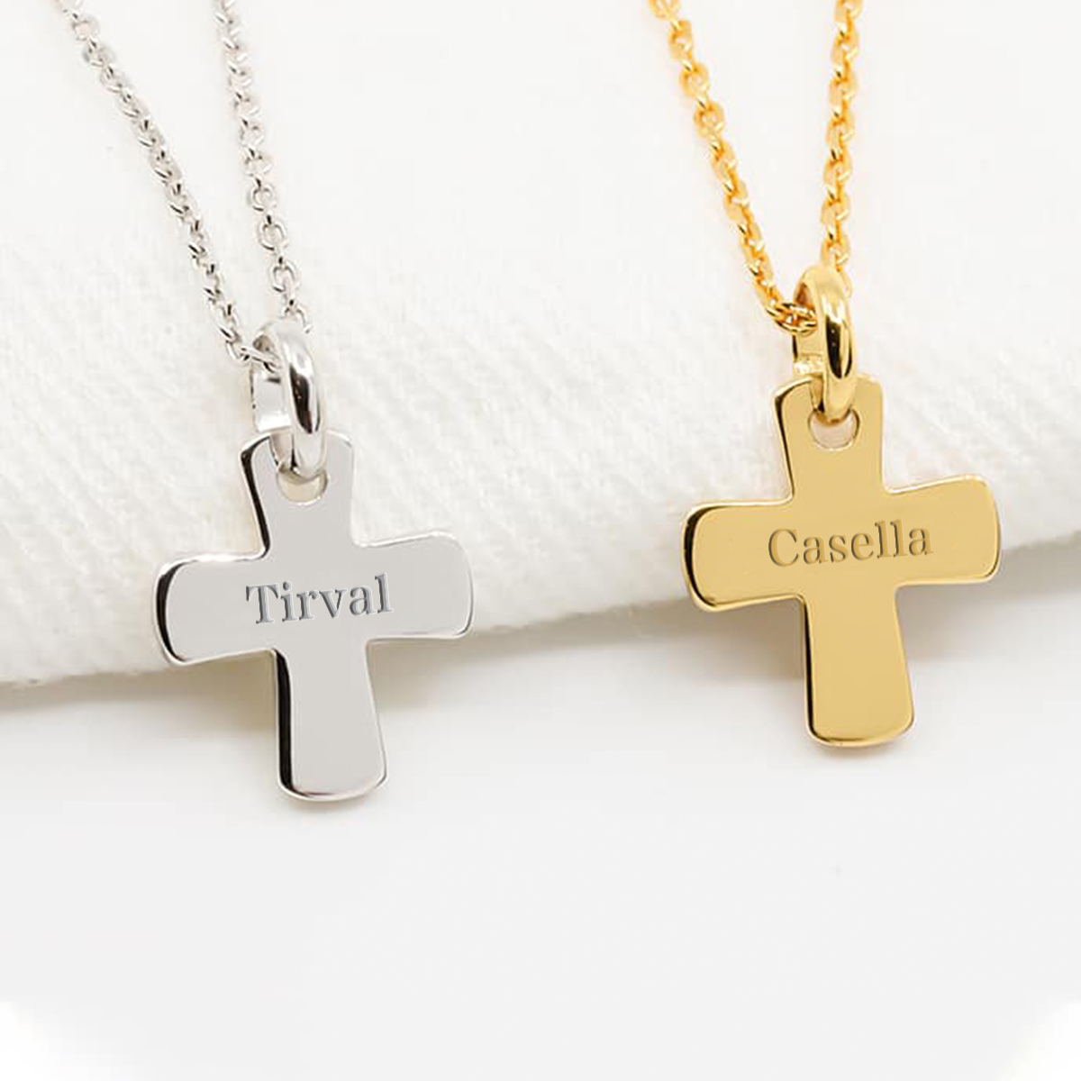 Personalised Cross Pendant Necklace with Name Stainless Steel Necklace Gold Gift for Boys Girls-Jessemade AU