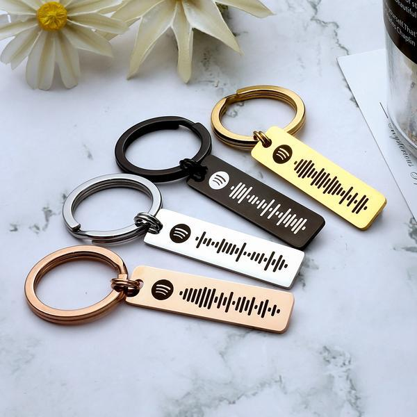 Personalised Music Spotify Code Keychain Gifts For Him-Jessemade AU