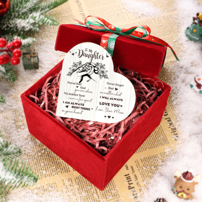 To My Daughter Wooden Heart Candle Holder "Never Feel That You Are Alone"-Jessemade AU