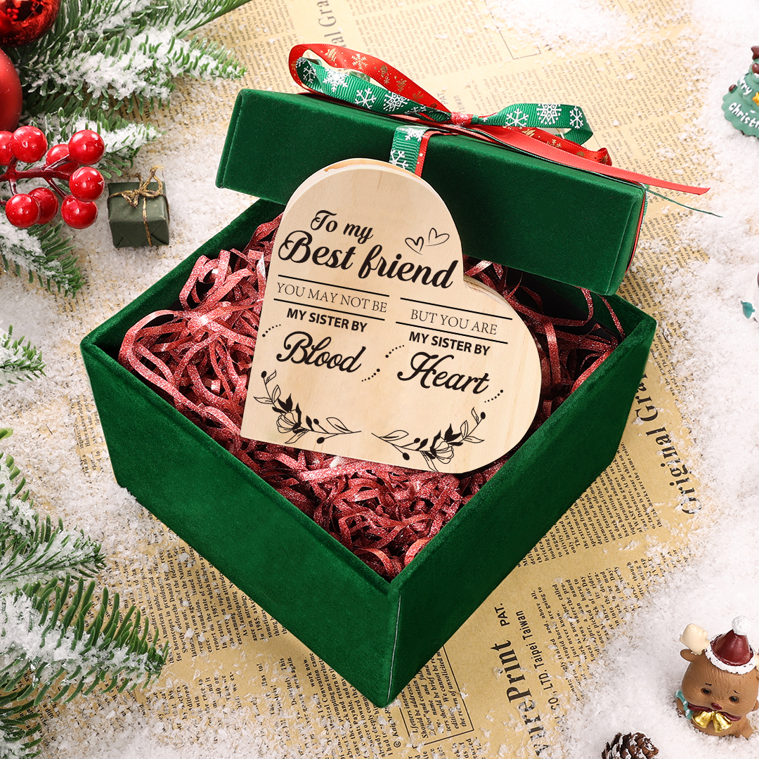 To My Best Friend Wooden Heart Candle Holder "you are my sister by heart."-Jessemade AU