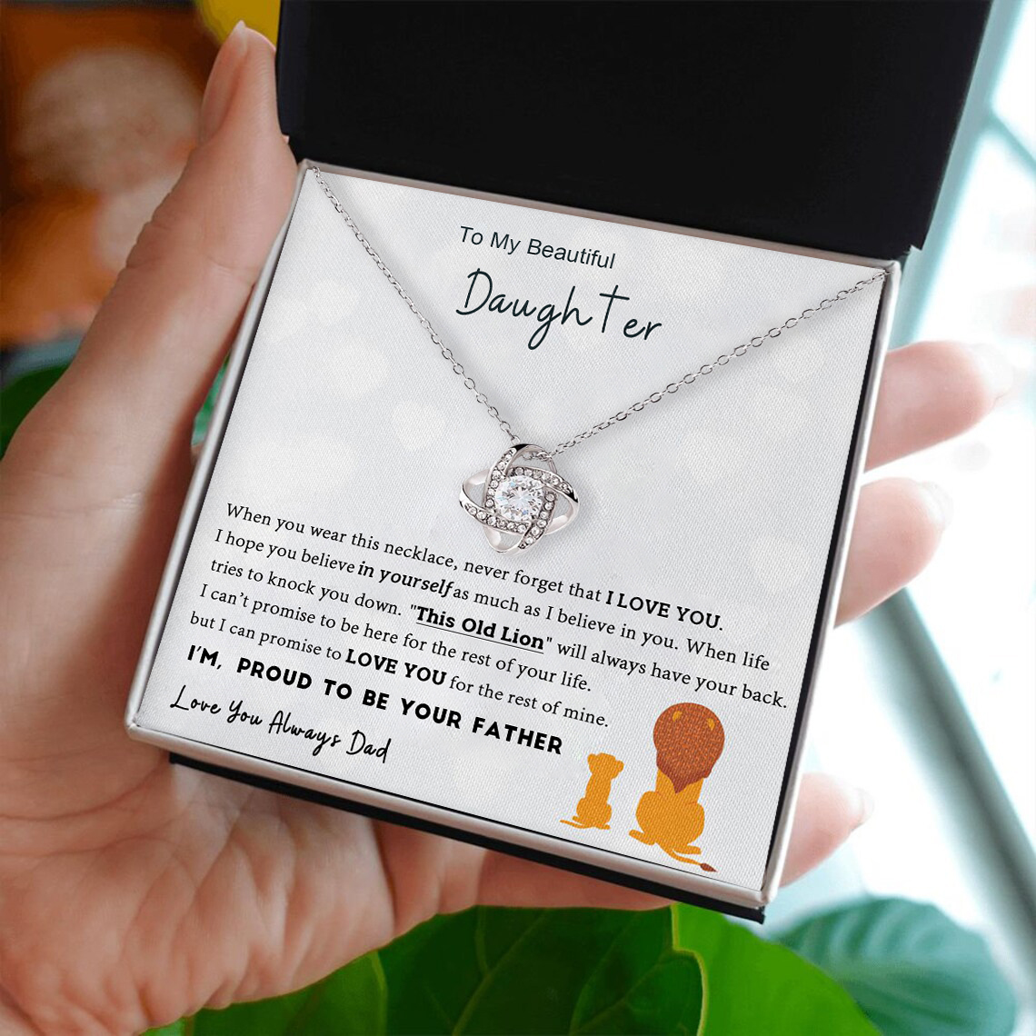 To My Beautiful Daughter Love Knot Necklace Dad to Daughter Necklace Special Birthday Gift for Daughter - I Will Love You Always-Jessemade AU