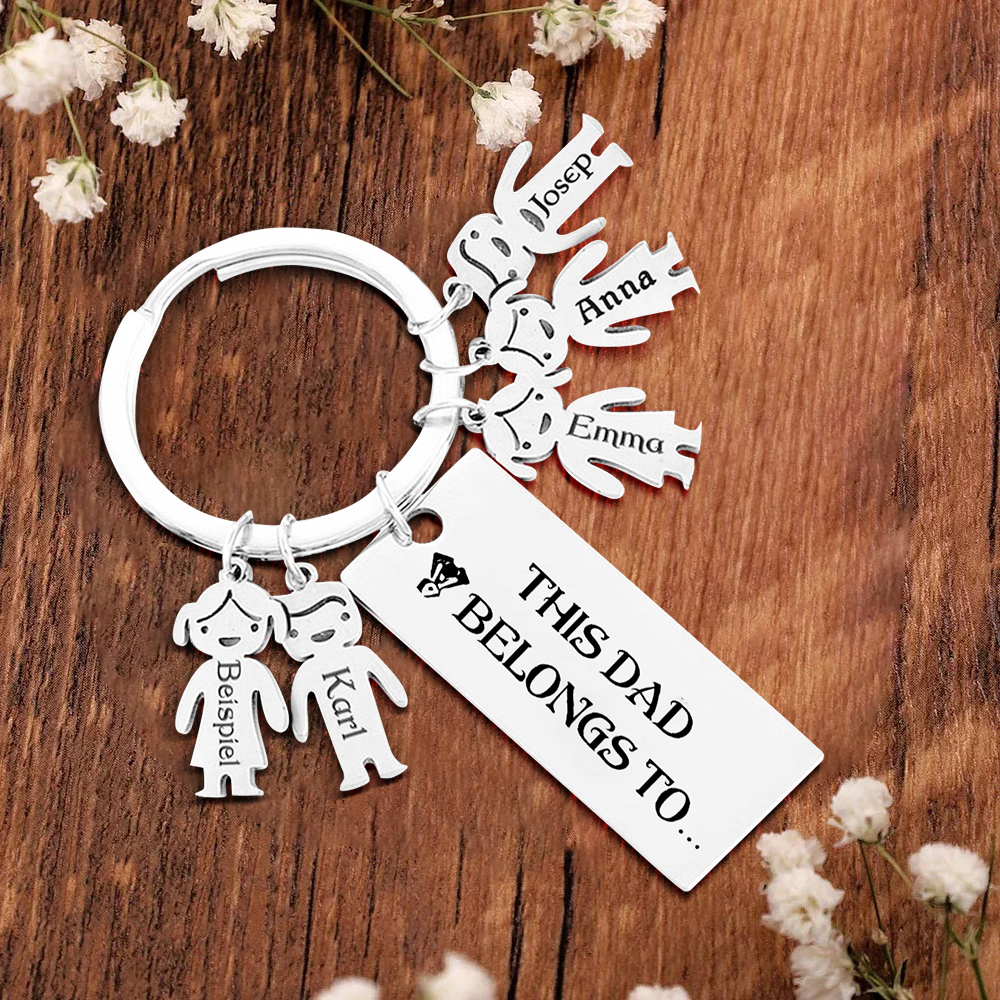 5 Names-Personalised 5 Children's Name Keychain Gift for Mum Dad-Jessemade AU