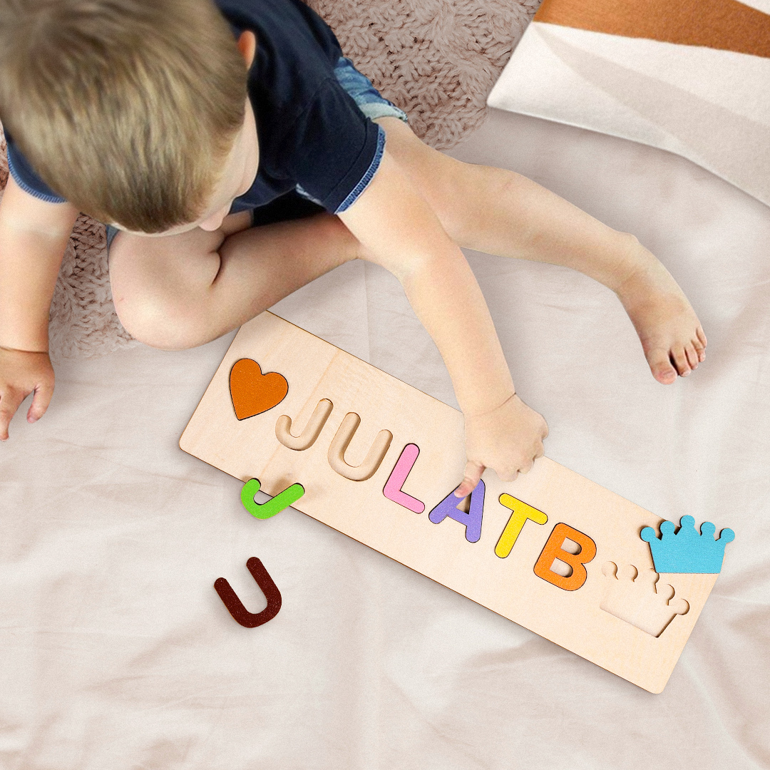 Personalised Kid's Wooden Name Alphabet Puzzle Toy for Toddlers Early Learning Child Toy-Jessemade AU