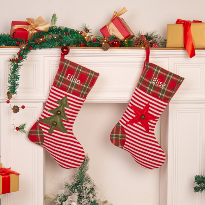 Personalised Christmas Stocking Ornaments Custom 1 Name Gift Bag Christmas Gifts for Family and Friends-Jessemade AU