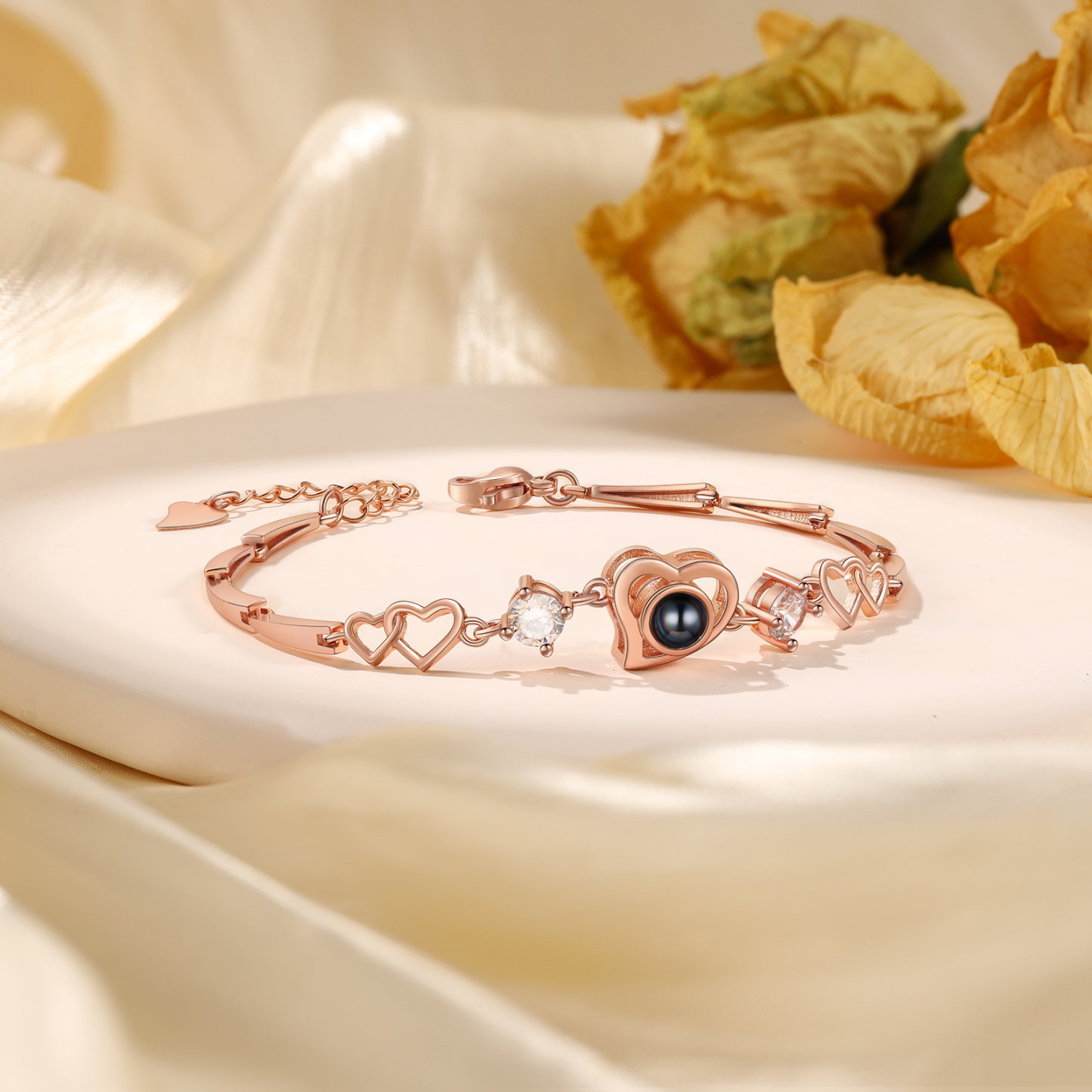 Personalised Projection Bracelet Custom Colourful Photo Bracelet Heart Adjustable Couple Bracelet Personalised Gift for Her-Jessemade AU