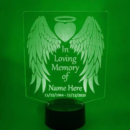 Personalised 7 Colours Changing Night Light Custom Name Wings Memorial LED Lamp Gifts For Lover-Jessemade AU