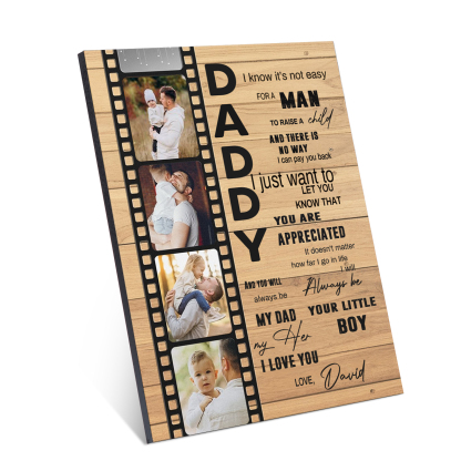 To My Daddy Personalised Photo Frame Wood Signs Keepsake Custom 4 Photos-Jessemade AU
