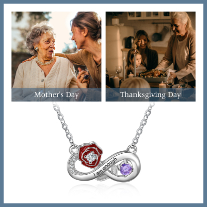 Personalised June Birthflower Necklace With Birthstone Gift For Women-Jessemade AU