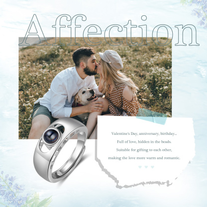 Personalised Photo Projection Ring Open Ring Couples Rings Romantic Gifts For Him/Her-Jessemade AU