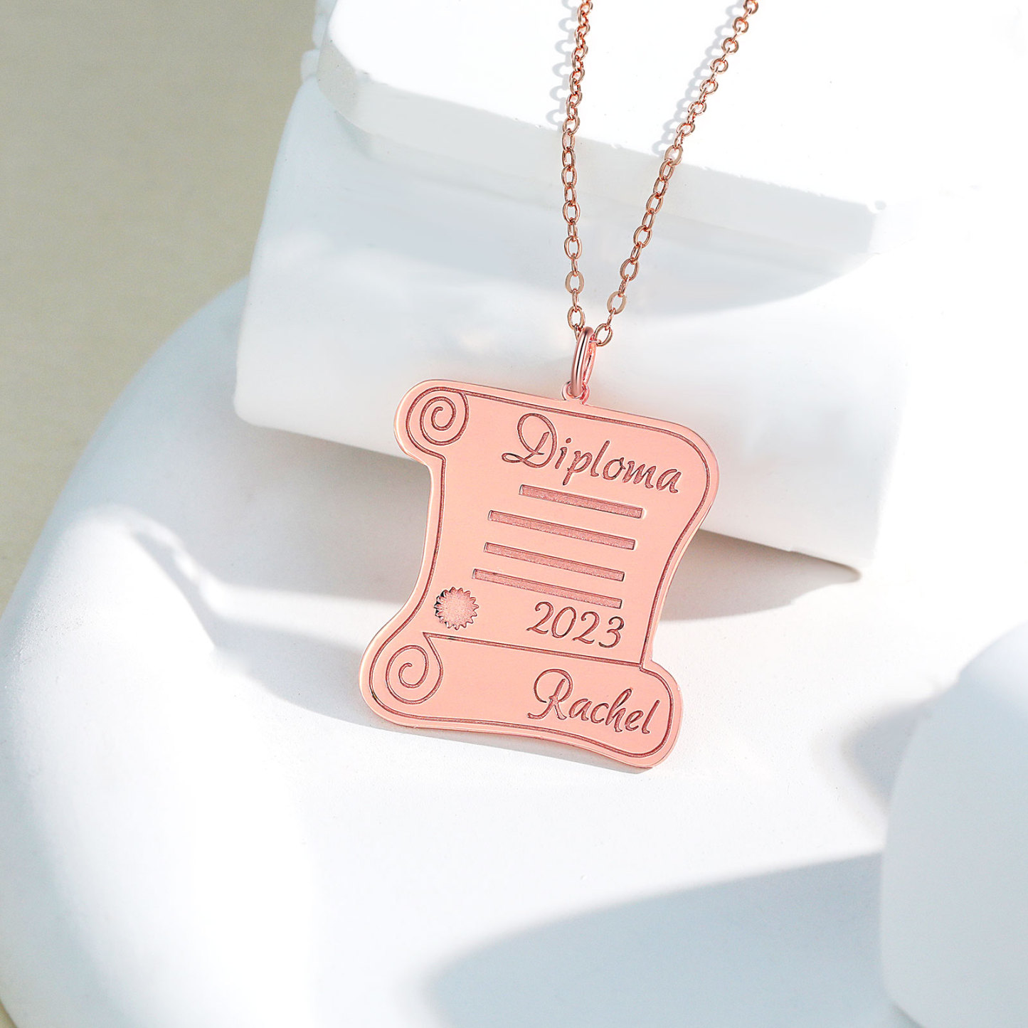Graduation Gifts Personalised Name Diploma Necklace-Jessemade AU