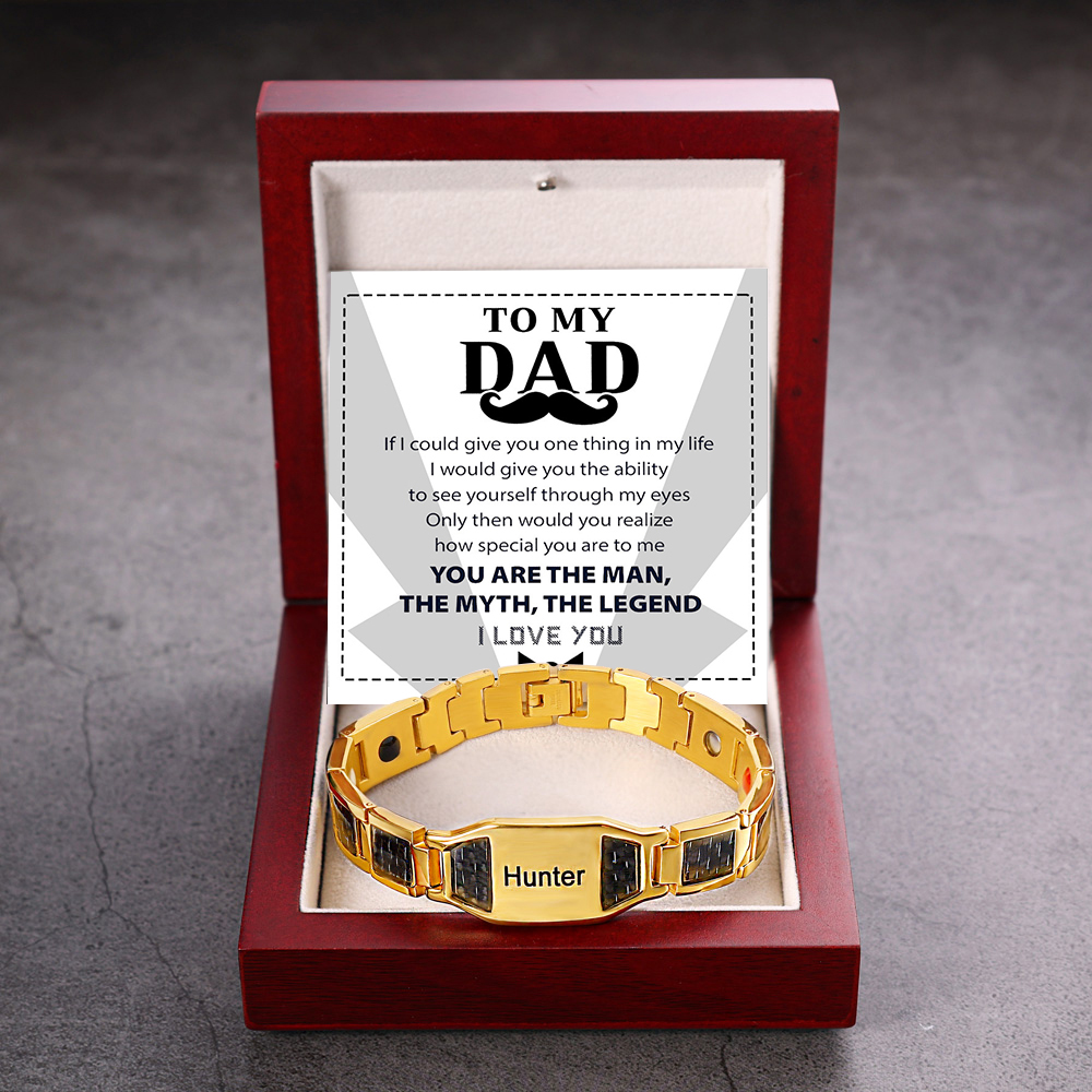 To My Dad Personalised Men Bracelet Custom Name Bracelet for Father-Jessemade AU
