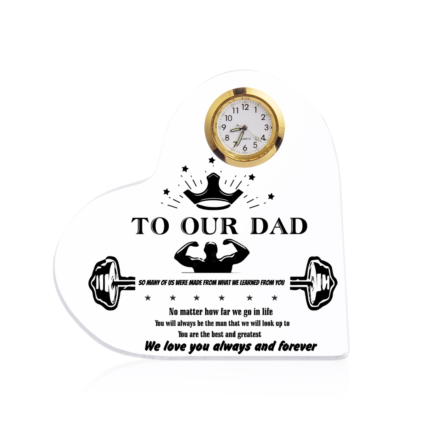 To Our Dad Acrylic Heart Clock Keepsake Heart Sign - You are the best and greatest-Jessemade AU