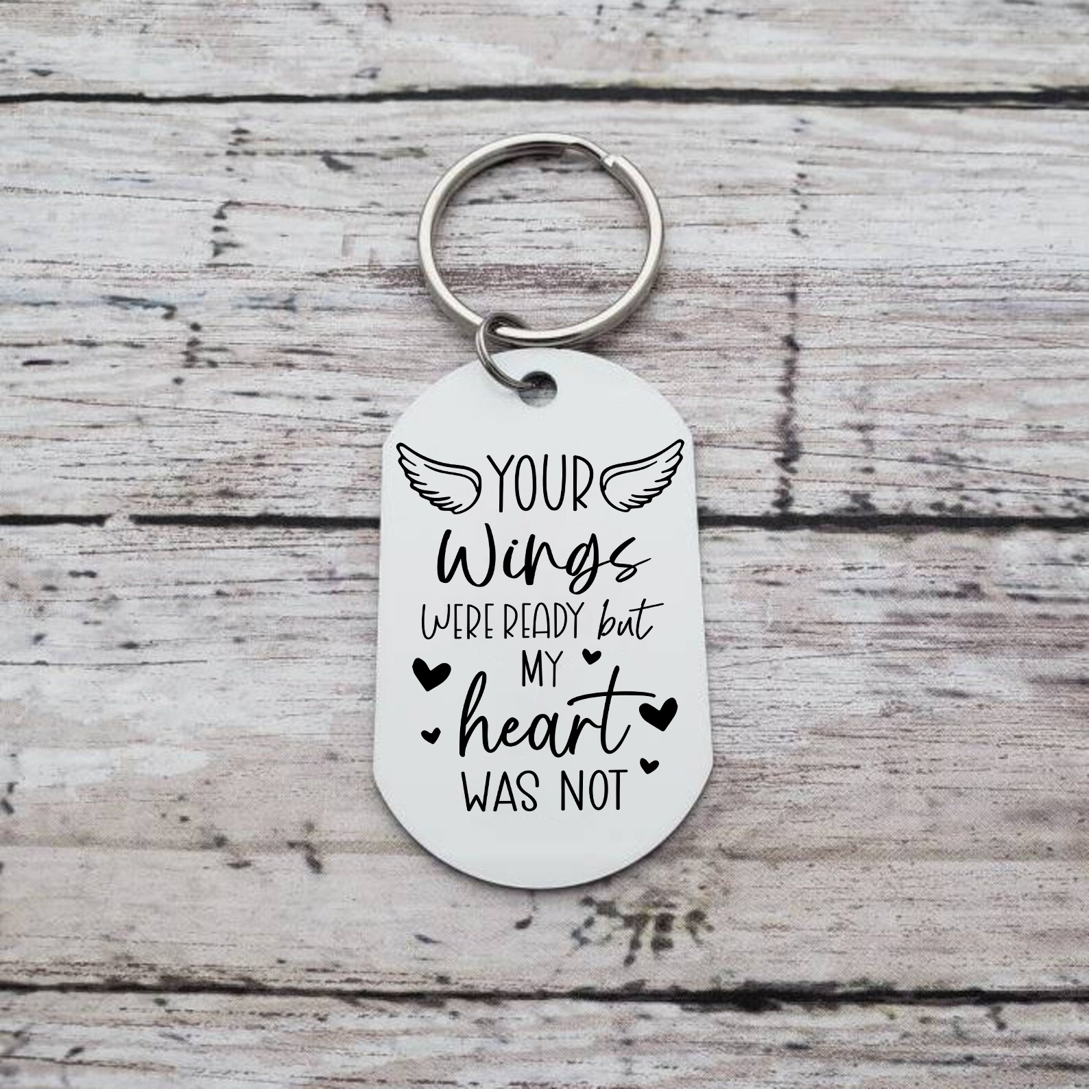 Personalised Memorial Photo Keychain Lover Memorial Keychain - Your Wings Were Ready But My Heart Was Not - Loss of Loved One-Jessemade AU