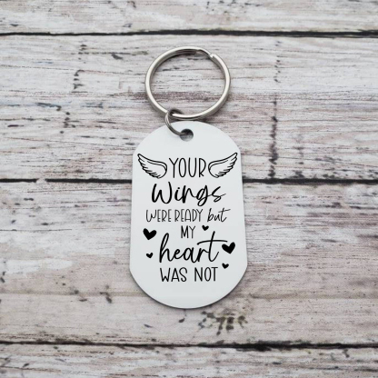 Personalised Memorial Photo Keychain Lover Memorial Keychain - Your Wings Were Ready But My Heart Was Not - Loss of Loved One-Jessemade AU
