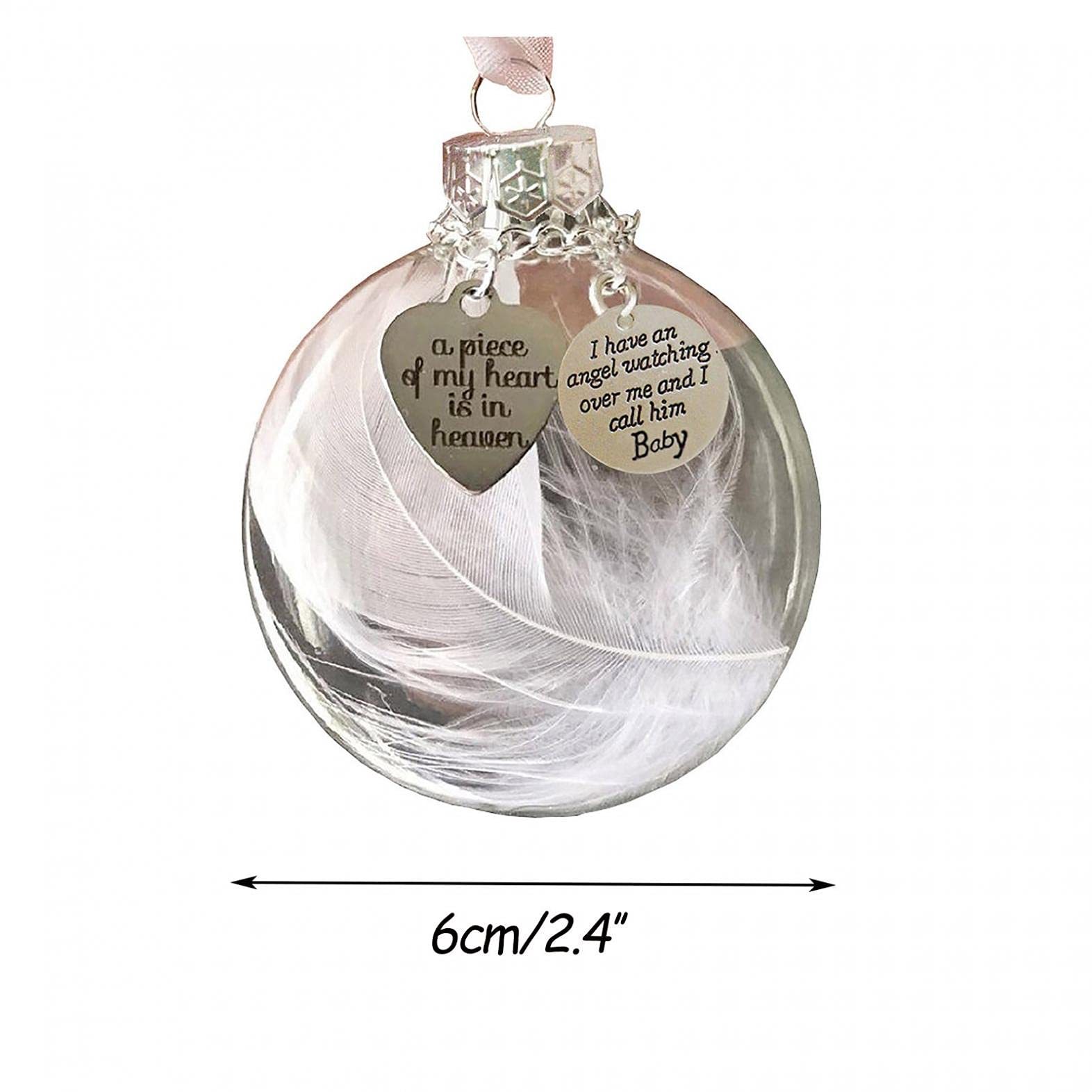 Feather Ball Memorial Ornament "A Piece of My Heart Is In Heaven"-Jessemade AU