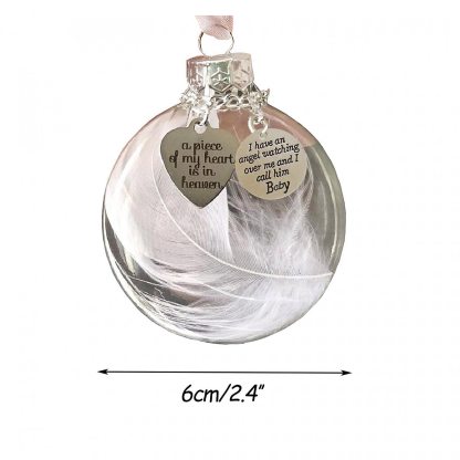 Feather Ball Memorial Ornament "A Piece of My Heart Is In Heaven"-Jessemade AU