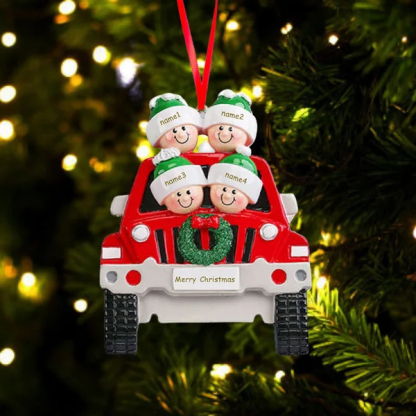 Personalised Family Car Christmas Tree Ornament with 4 Names Xmas Ornaments-Jessemade AU